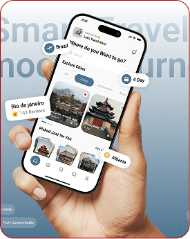 Mobile travel app interface