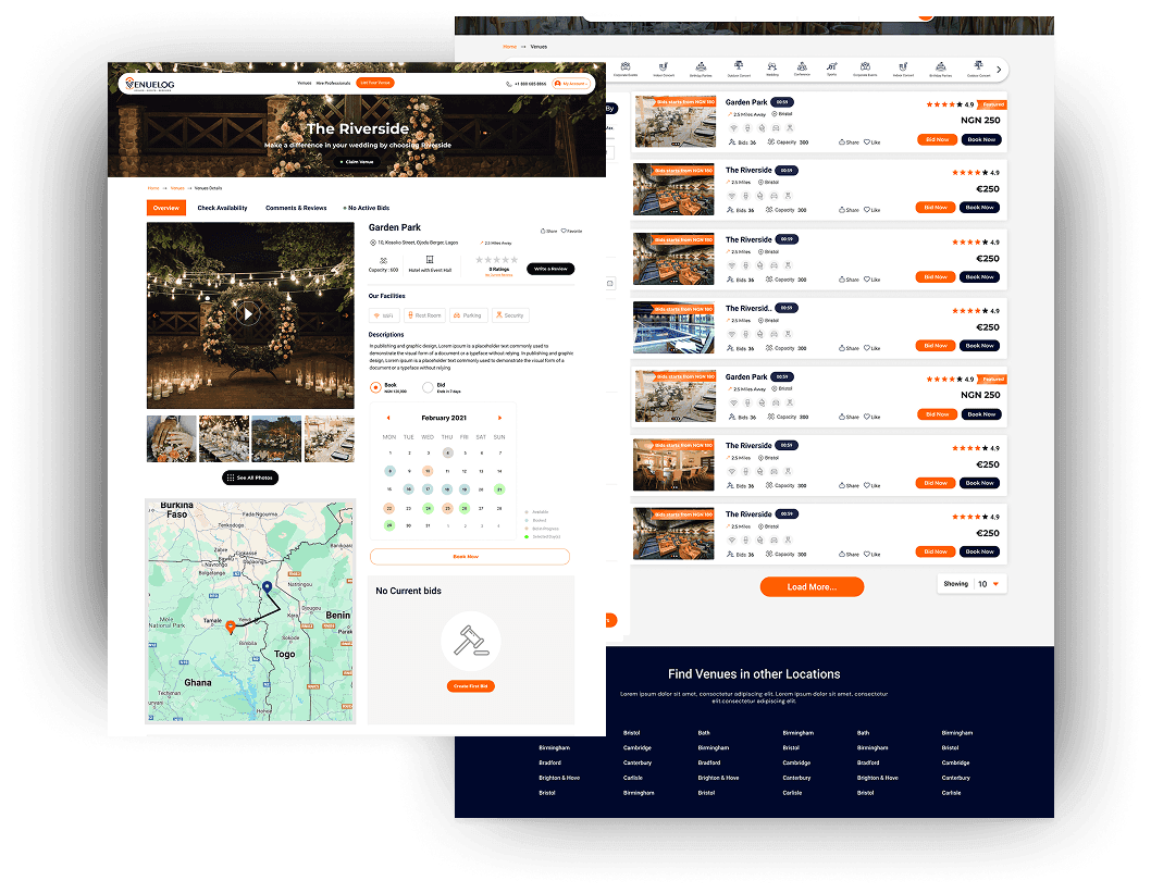 Venuelog venue discovery and booking platform – placeholder