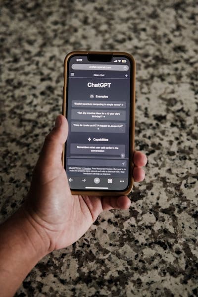 ChatGPT interface on mobile