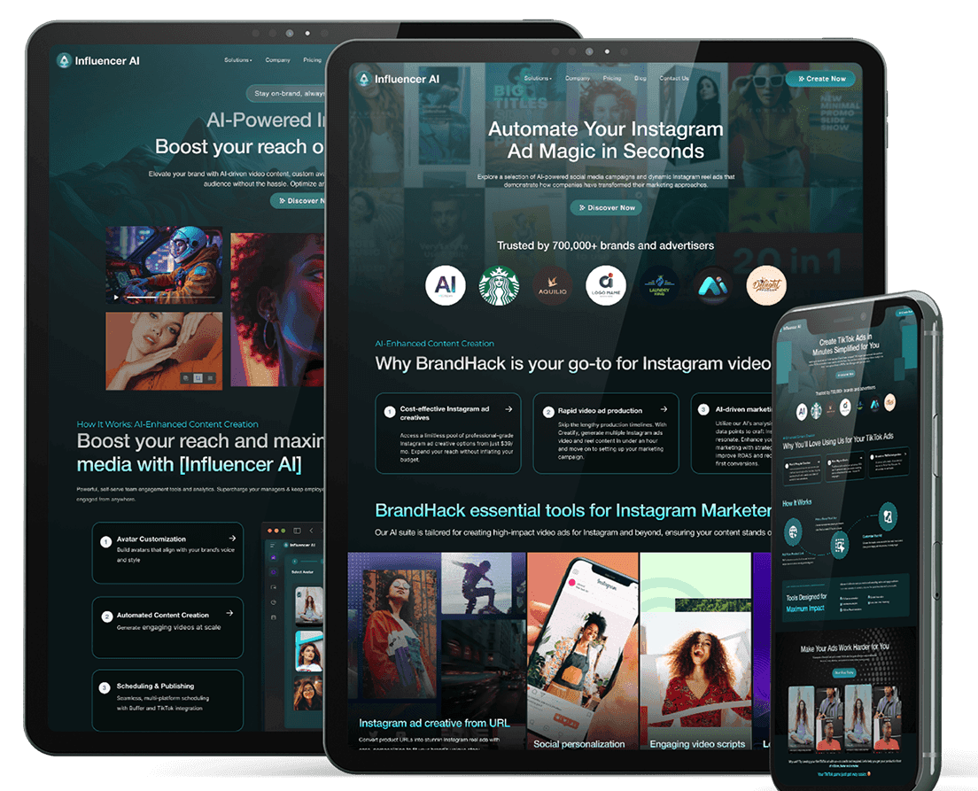 Influencer AI multi-device platform view – placeholder