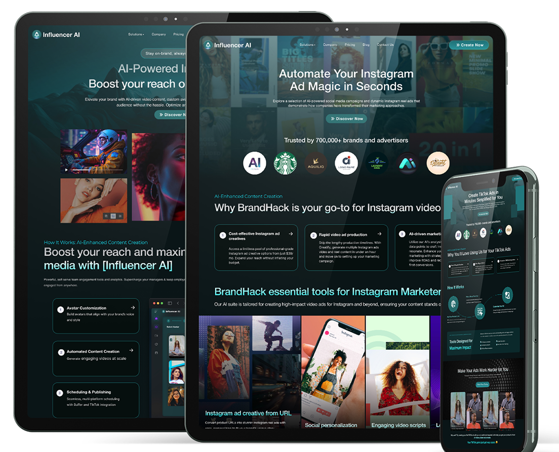 Influencer AI multi-device platform view – placeholder