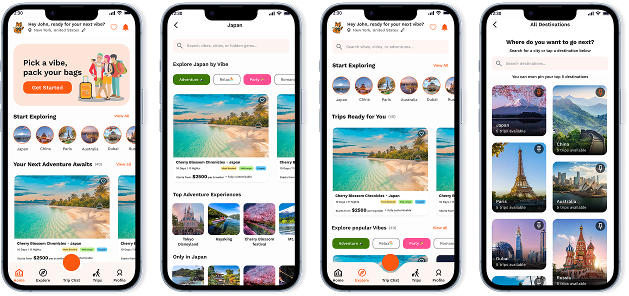 Vibe-based discovery screens